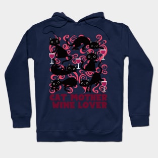 cat mother wine lover Hoodie